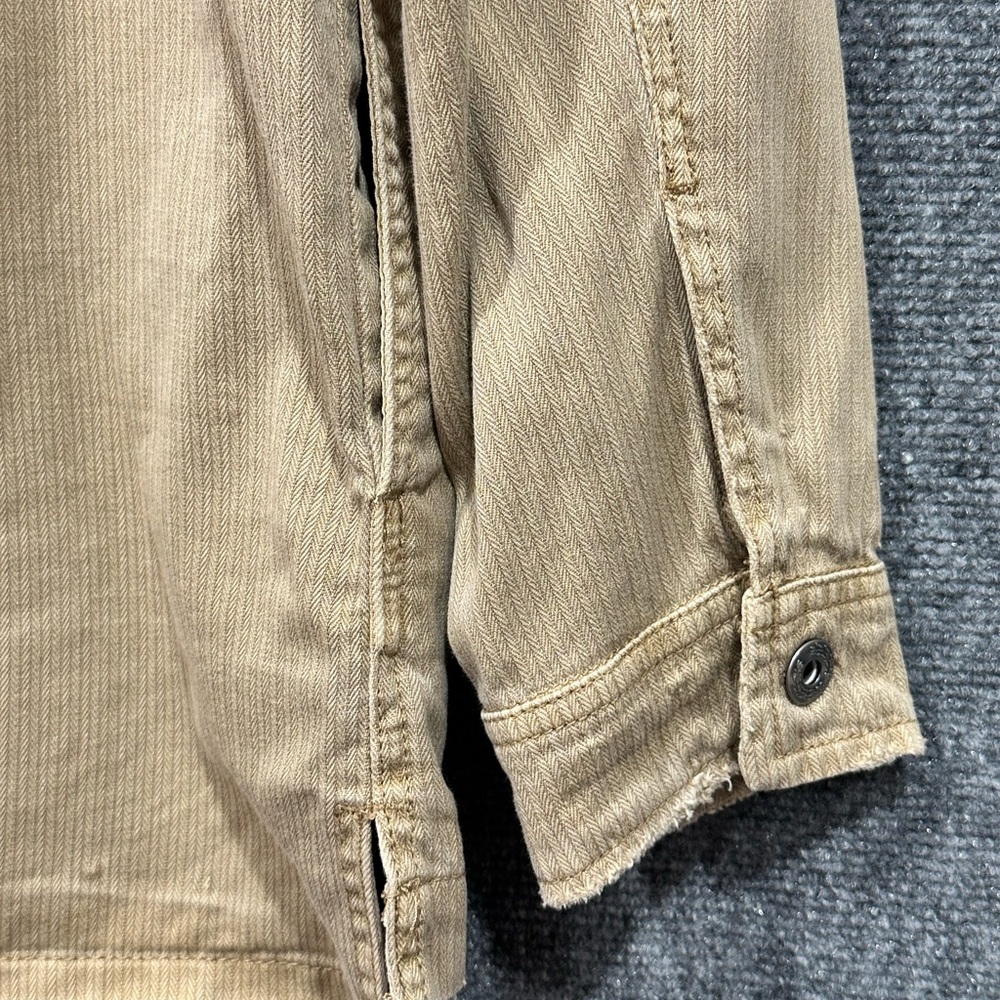 Free People embellished military jacket size SMALL distressed beaded shacket - Picture 7 of 12